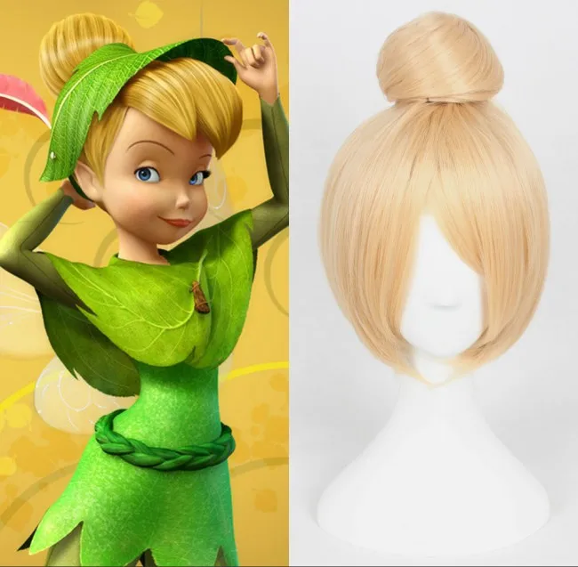 Princess Tinker Bell Tinkerbell Blonde Bun Cosplay Wig Cos Wigs Adult