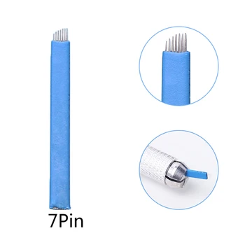 

200 PCS Tattoo Needles Agulhas Tebori 7 pins Microblading 7Flex Curved Blades For Permanent Make Up Manual Eyebrow Pen 0.25MM