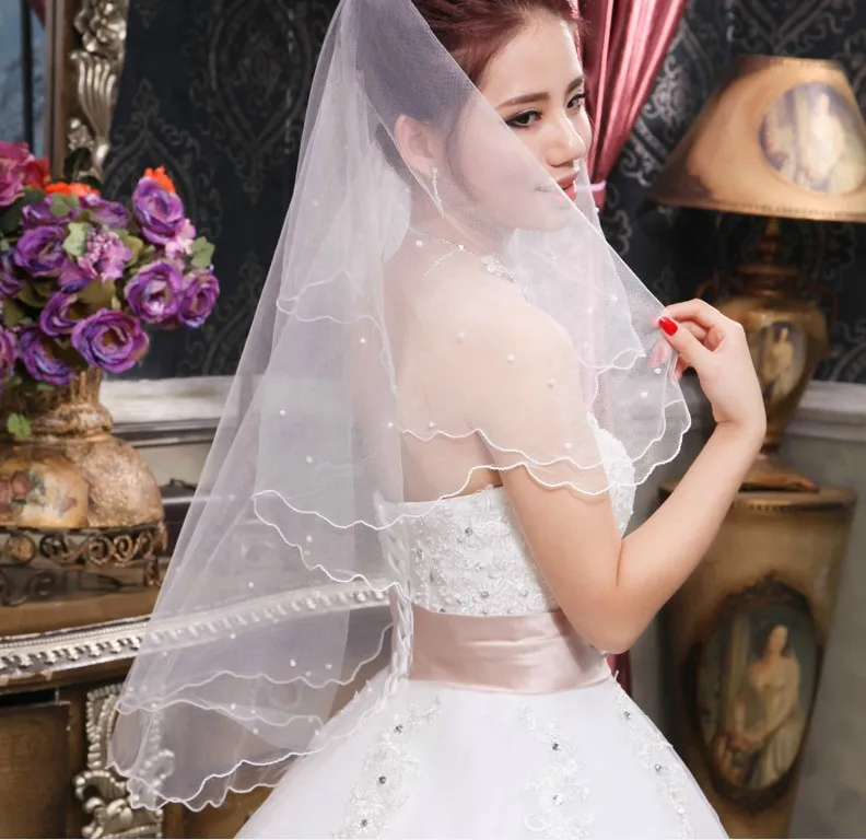 Fashion-Ivory-Cheap-Short-Bridal-veil-2019-Veu-de-noiva-Cheap-Wedding-accessories-voile-mariage-Abendkleider (2)