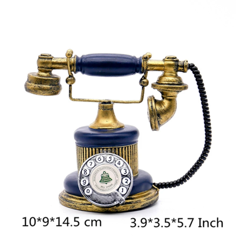 VILEAD 14,5 см полимерный винтажный открытый телефон для офиса статуэтки старый телефон магазин ресторан ретро-модель Европейский Декор Hogar