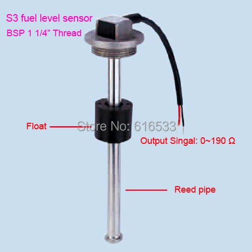 

S3 E800mm 0-190ohm float switch fuel water oil liquid tank motion level sensor gauge 12v auto boat marine car yatch accessories