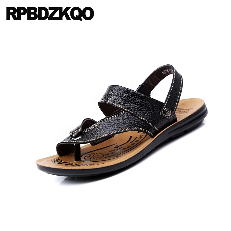 Sapatos Ar Slides 2018 amarelo Verão Couro Loop Praia Moda De À D'água Agua Homens Preto Escorregar Sandálias Livre marrom Alça Preto Suave Ao Chinelos Toe Em Prova wvvqIrBA