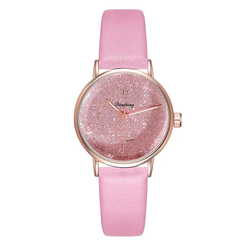 Модные простые и relojes para mujer PU ремень с индивидуальным чехлом звездное небо