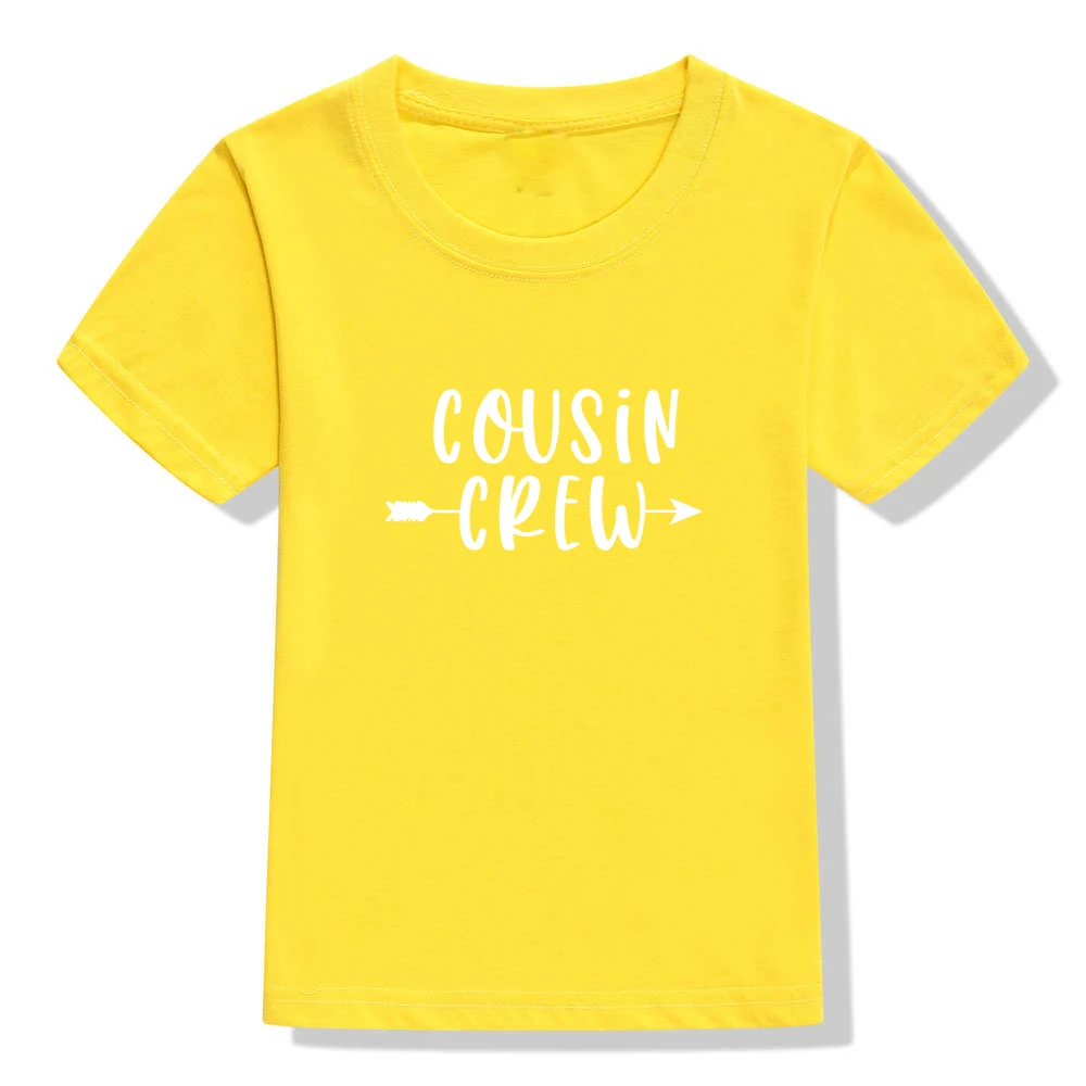 Cousin Crew Letter Print Kids Tshirt Summer Short Sleeve Graphic Tee Shirt Boys Girls Tee Fashion Casual Tops Tee Shirt Clothes