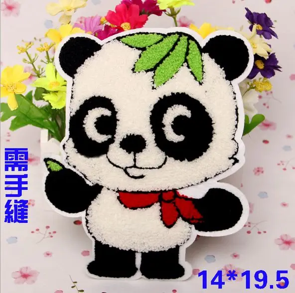 

2pc/lot Panda appliques on patches cartoon patch applique hand sewed on