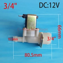 3/4 «DC 12 V bobina de La Válvula Solenoide de La Máquina de Lavado Automático de Agua Normalmente Cerrado Interruptor de Flujo de Entrada 0.02-0.8Mpa N/C