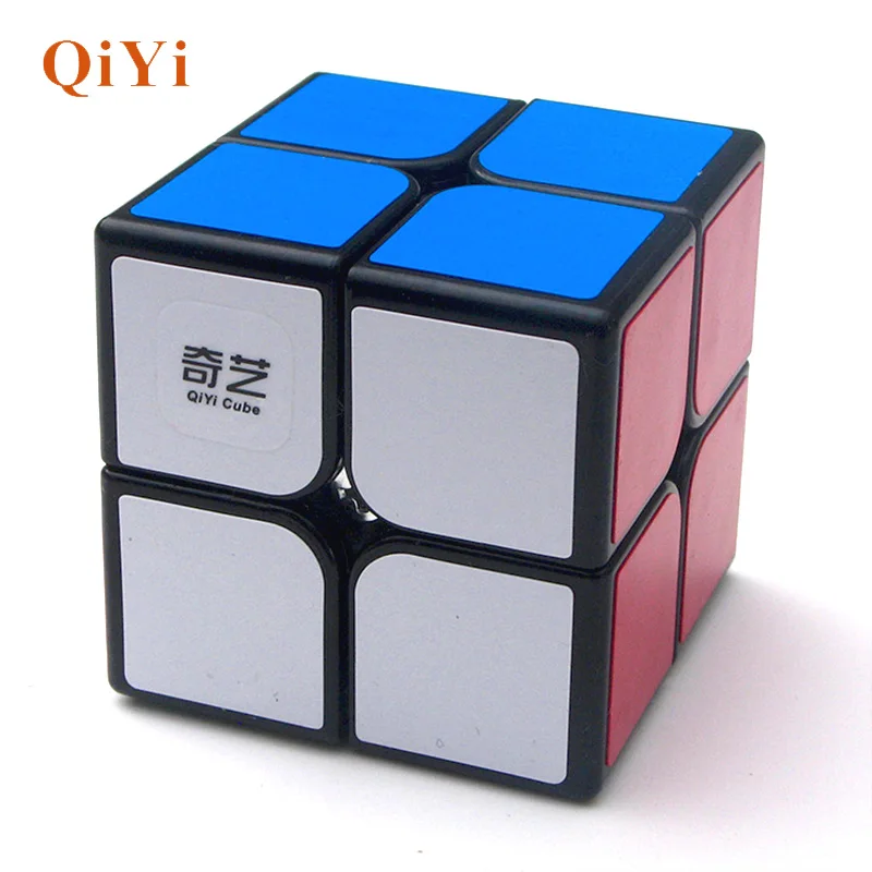 Qiyi 2X2 магический куб 3x3 профессиональный Cubo Magico 2x2x2 скоростной куб карманный 3x3x3 Кубики-головоломки Развивающие игрушки для детей - Цвет: QiYi 2X2 Black