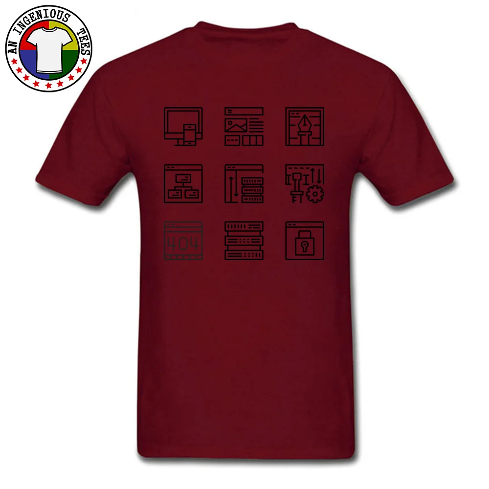 Web Design Programming Fashion Men T Shirts O-Neck Short Sleeve Pure Cotton Tops T Shirt Casual Tops Shirts Drop Shipping Web Design Programming maroon