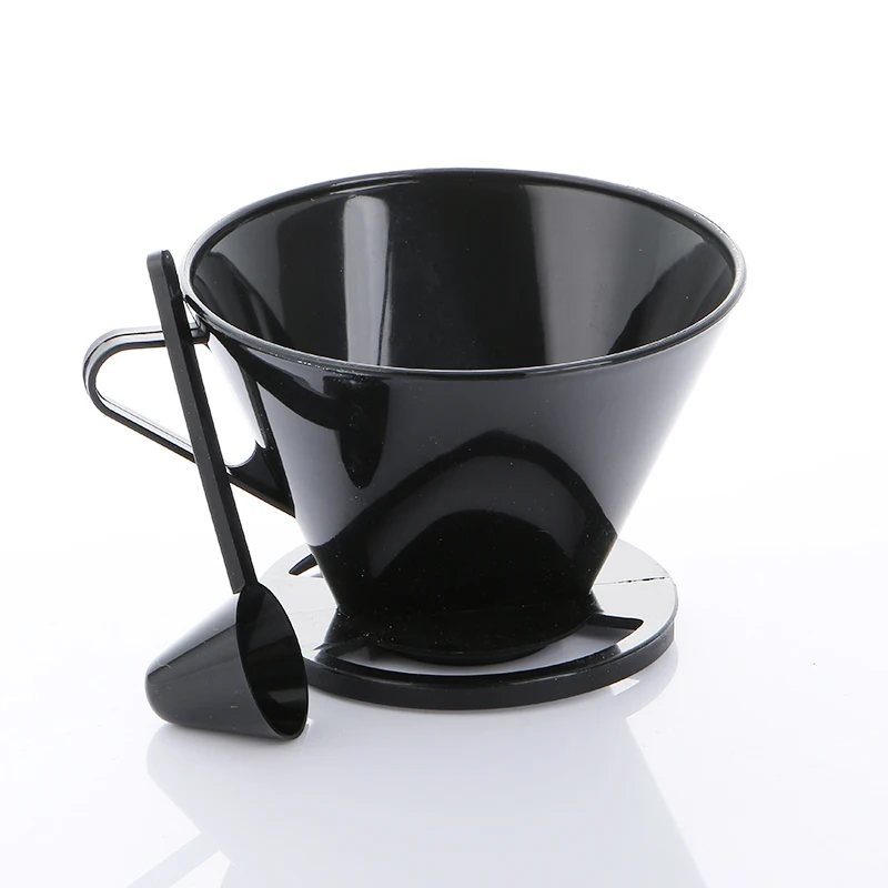 

Realand Plastic Black Single Cup Pour Over Coffee Brewer Brewing Cone Dripper Maker Coffee Filter Tool