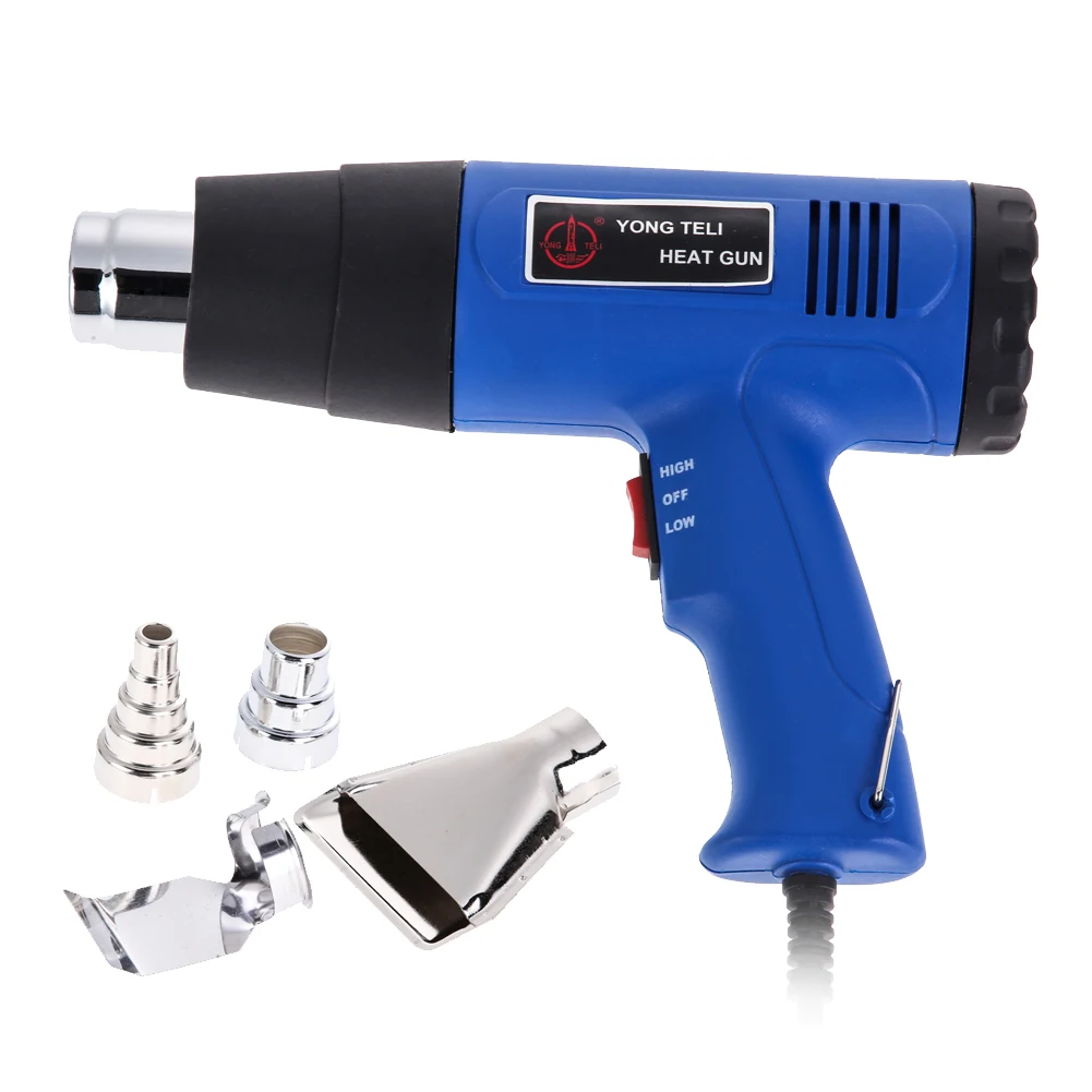 

1500W LCD Electronic Digital Hot Air Gun Electric Heat Gun Shrink Wrapping Thermal Power Tool US Plug + 4 Nozzle US Plug