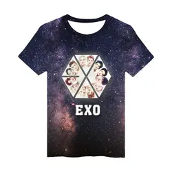 Альбом KPOP EXO 3d футболка Топы Хип-Хоп Уличная свободная одежда 3d принт футболка Harajuku короткий рукав Футболка s плюс размер