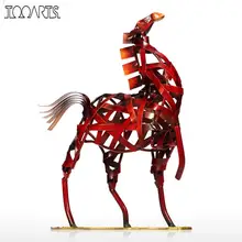 Tooarts Metal Figurine Modern Metal Vintage Home Decoration Weaving Horse Figurine Handicrafts Animal Craft Gift For Home Office