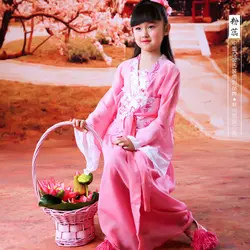 Fen Rui розовый цветок бутон детский день театральное представление костюм для маленькой девочки Тан принцесса костюм