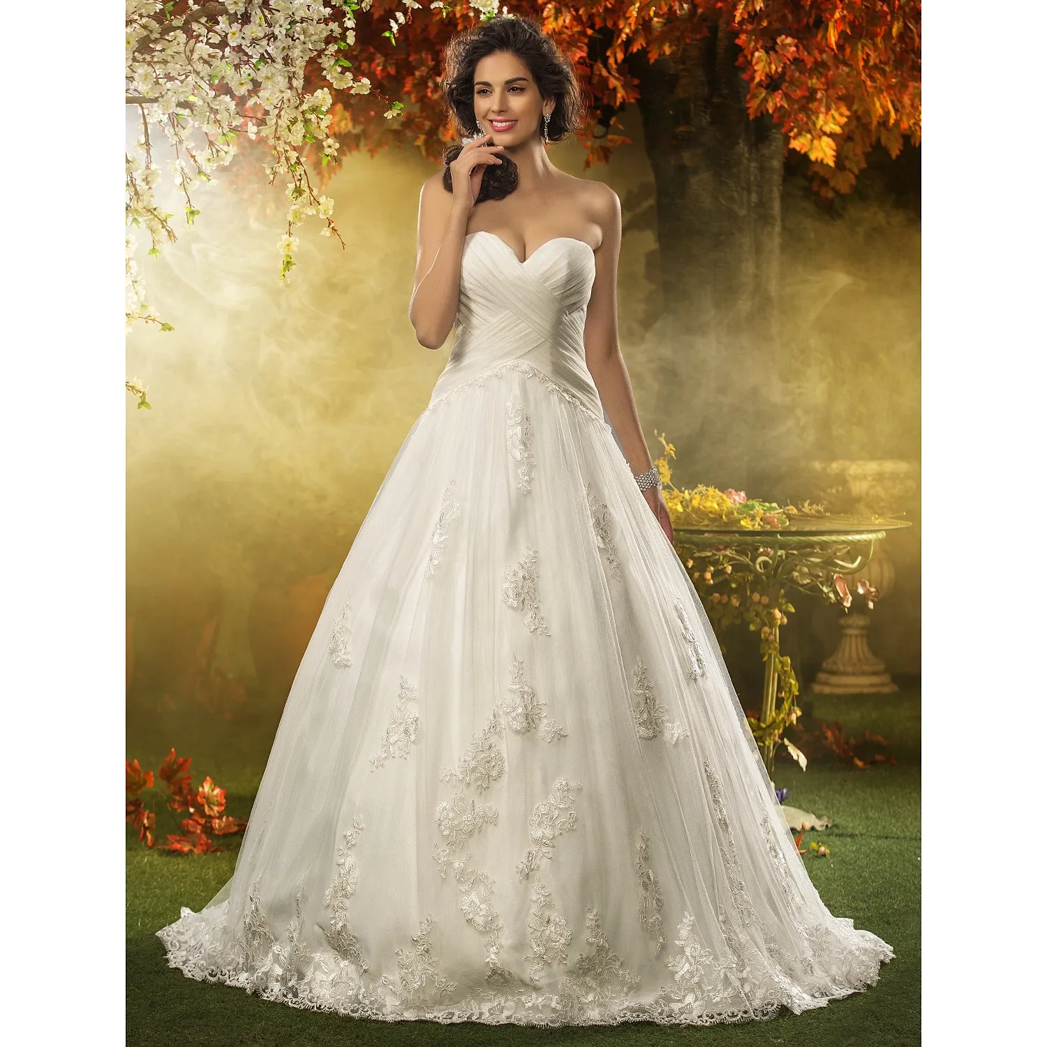 LAN TING BRIDE A Line Wedding Dress Sweetheart Sleeveless