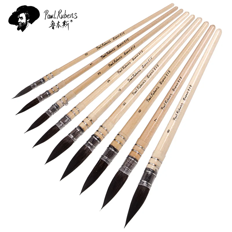 

Paul Rubens Paint Brush Multiple-Size Watercolor Waterbrush Squirrel Hair Pincel Acuarela Wood Oil Paint Paintbrush Art Supplies