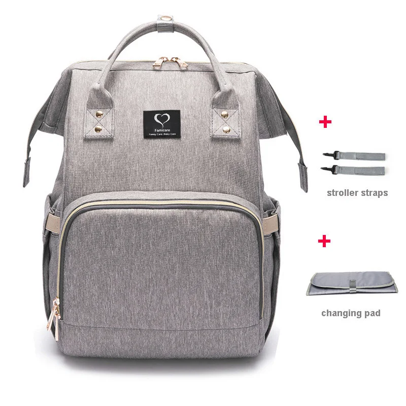 Сумка для подгузников рюкзак USB наушники интерфейс сумка для подгузников водонепроницаемый для беременных дорожная дизайнерская сумка для кормления уход за ребенком сумка для коляски - Цвет: grey