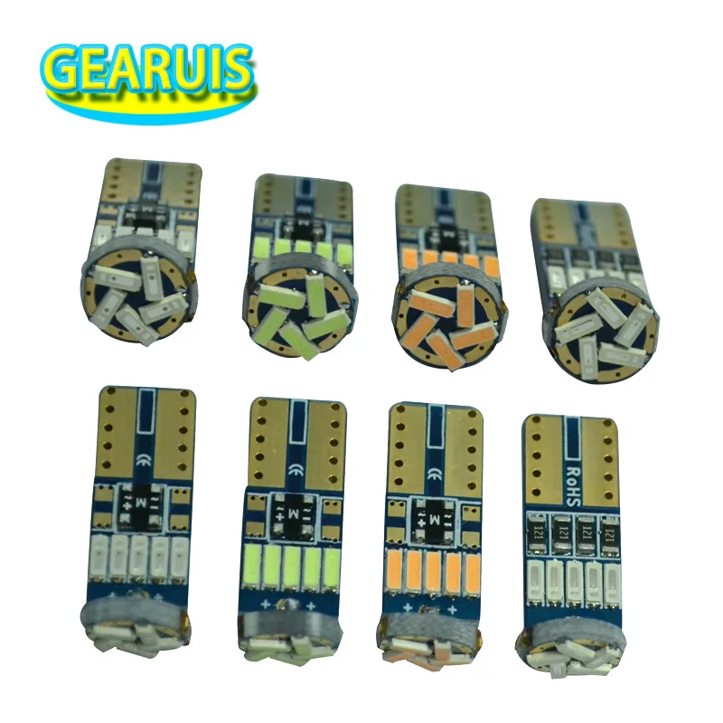 10 шт. T10 W5W LED Canbus 194 4014 чипы 15 белые синие лампы без ошибок автомобильный