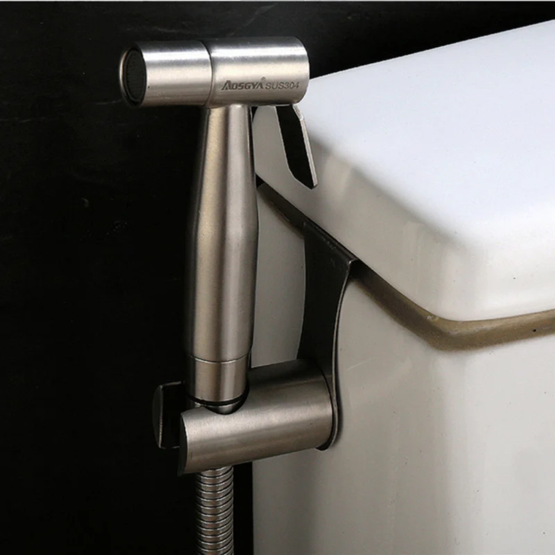 

304 Stainless Steel Hand held Bidet Shower set Toilet Jet Cleaner Portable Bidet Hook Bracket High Pressure Shower Head