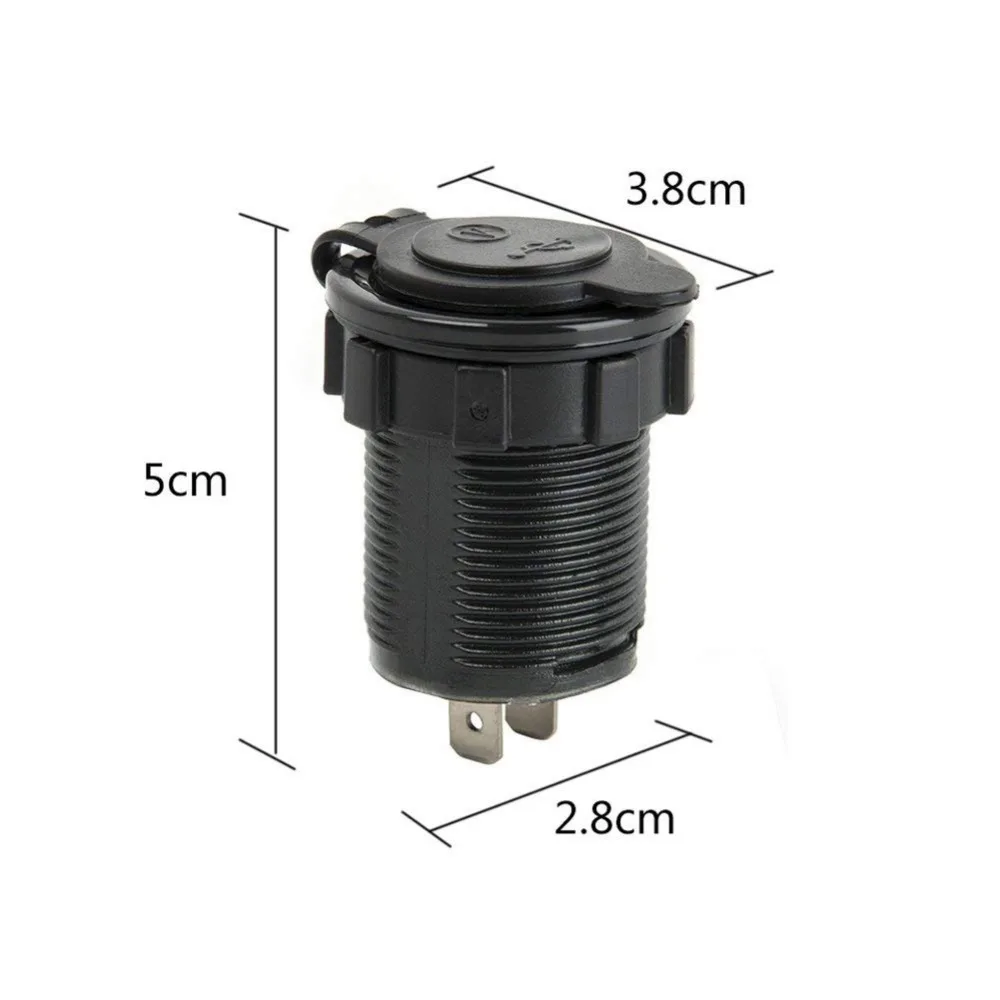 Dual USB Charger Socket car 3.1A Dual Port Power Outlet with LED Voltmeter & Wire Fuse for Car Boat Marine Motorcycle 12-24V21 (2)