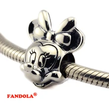 Fit Pandora Браслеты мышь бусины Аутентичные 925 пробы серебро талисманы для женщин ювелирные изделия