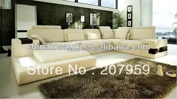 

High quality genuine leather sofa with chaise