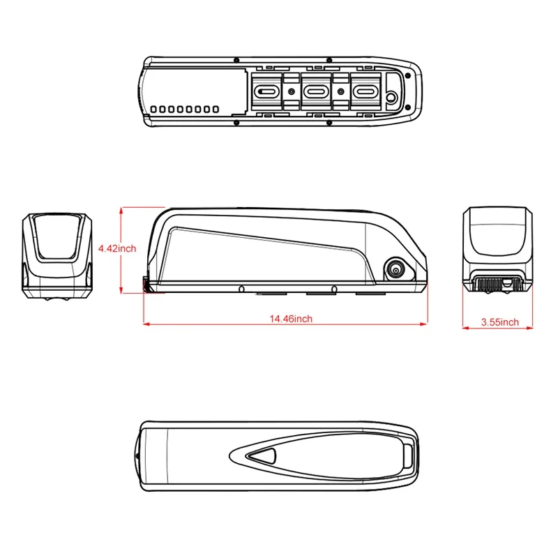 Cheap Lithium Battery Box 36V/48V Electric Bicycle Li-ion Batteries Pack Case 18650 cell Case E-bike Holder for Hailong 6