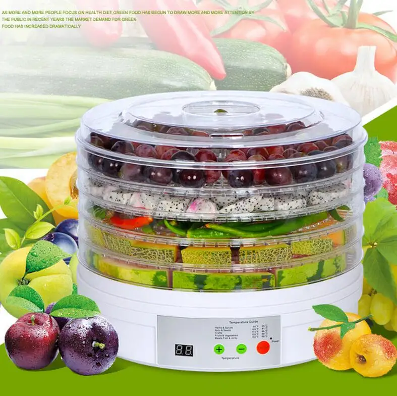 5 trays 245W food fruit dehydrator drying fruit machine home food dryer