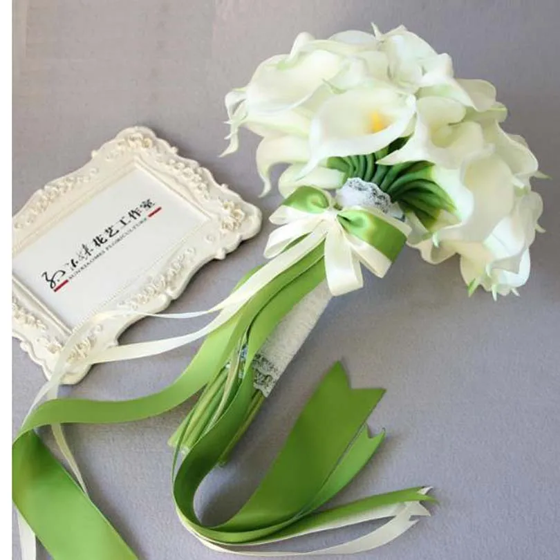 Sexemara Artificial White Calla Lily Bouquet Wedding Bouquet