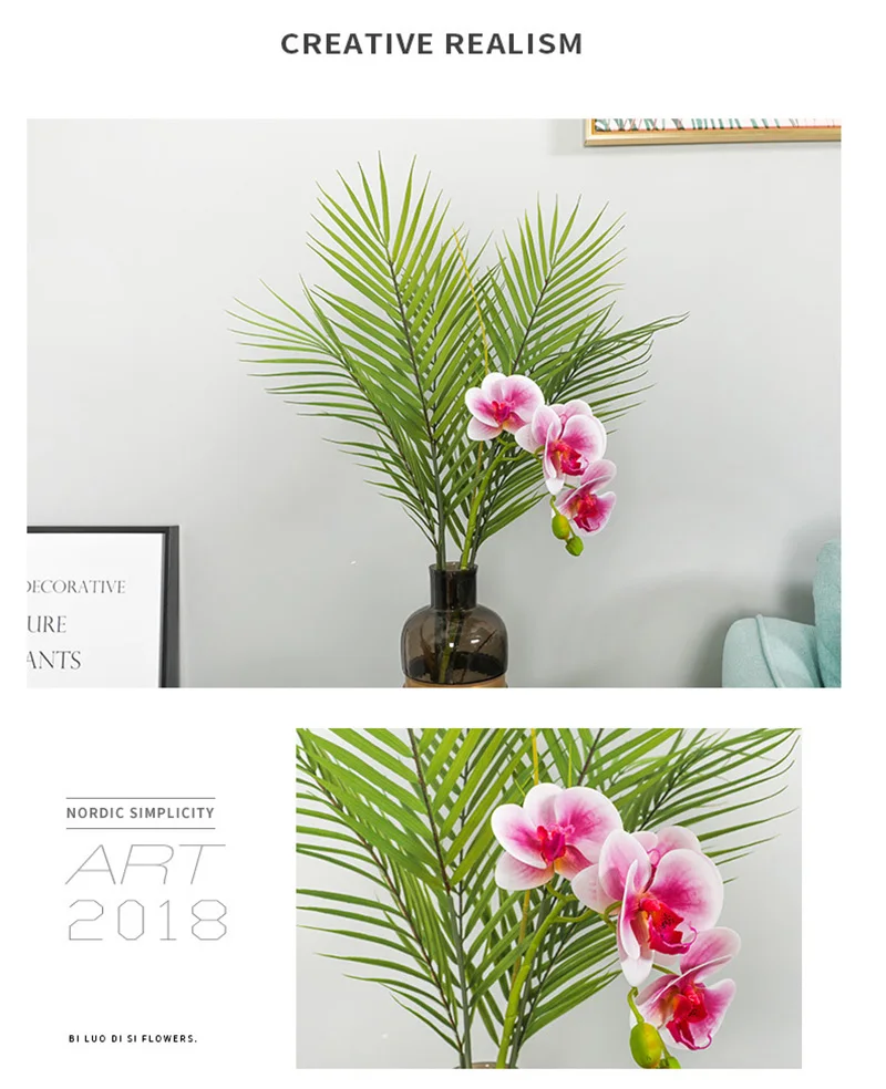 Flone Artificial Silk Fake Flowers 70cm Artificial Butterfly Orchid Flowers Branch Wedding Living room Home Warm Decoration (14)