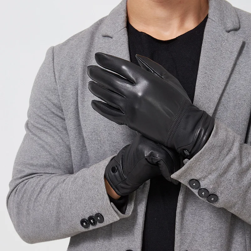 

Touch screen touch mobile phone men's warm gloves discount leather gloves autumn and winter sheepskin protection new products