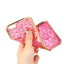 150 шт оптовые продажи модных Алмазный с гальваническим покрытием Подсолнух с кристаллами чехол для телефона для iPhone 7, 7plus мягкий термополиуретановый чехол для телефона из термополиуретана