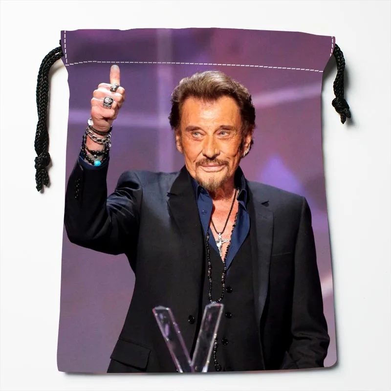 

New Arrival Johnny Hallyday Drawstring Bags Custom Storage Printed Receive Bag Type Bags Storage Bags Size 18X22cm