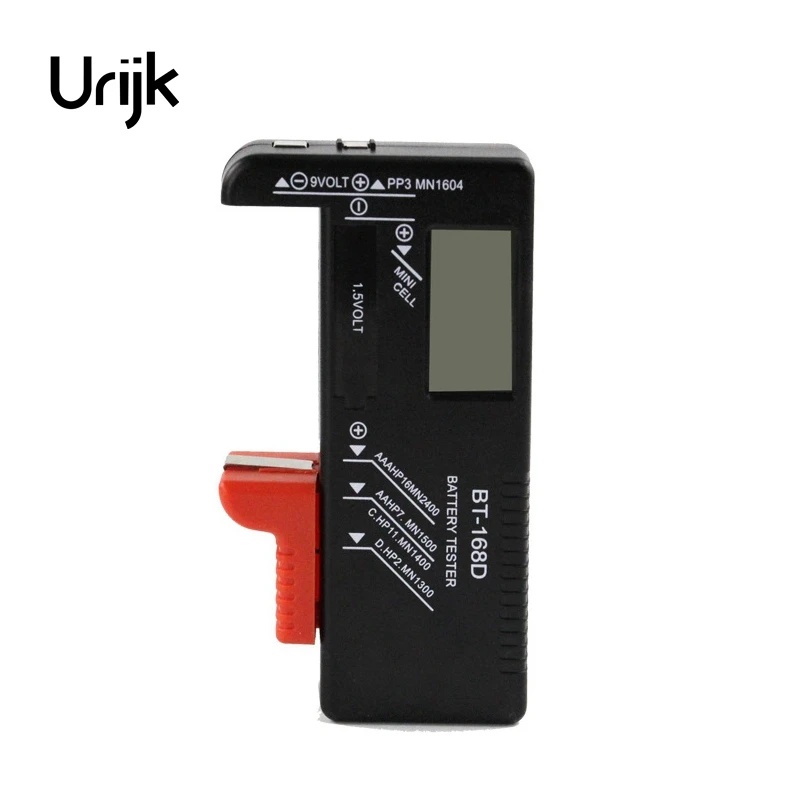 

Urijk BT168D Digital Smart LCD Battery Tester Electronic Battery Power Measure Checker For 9V 1.5V AA AAA Cell C D Battery Meter