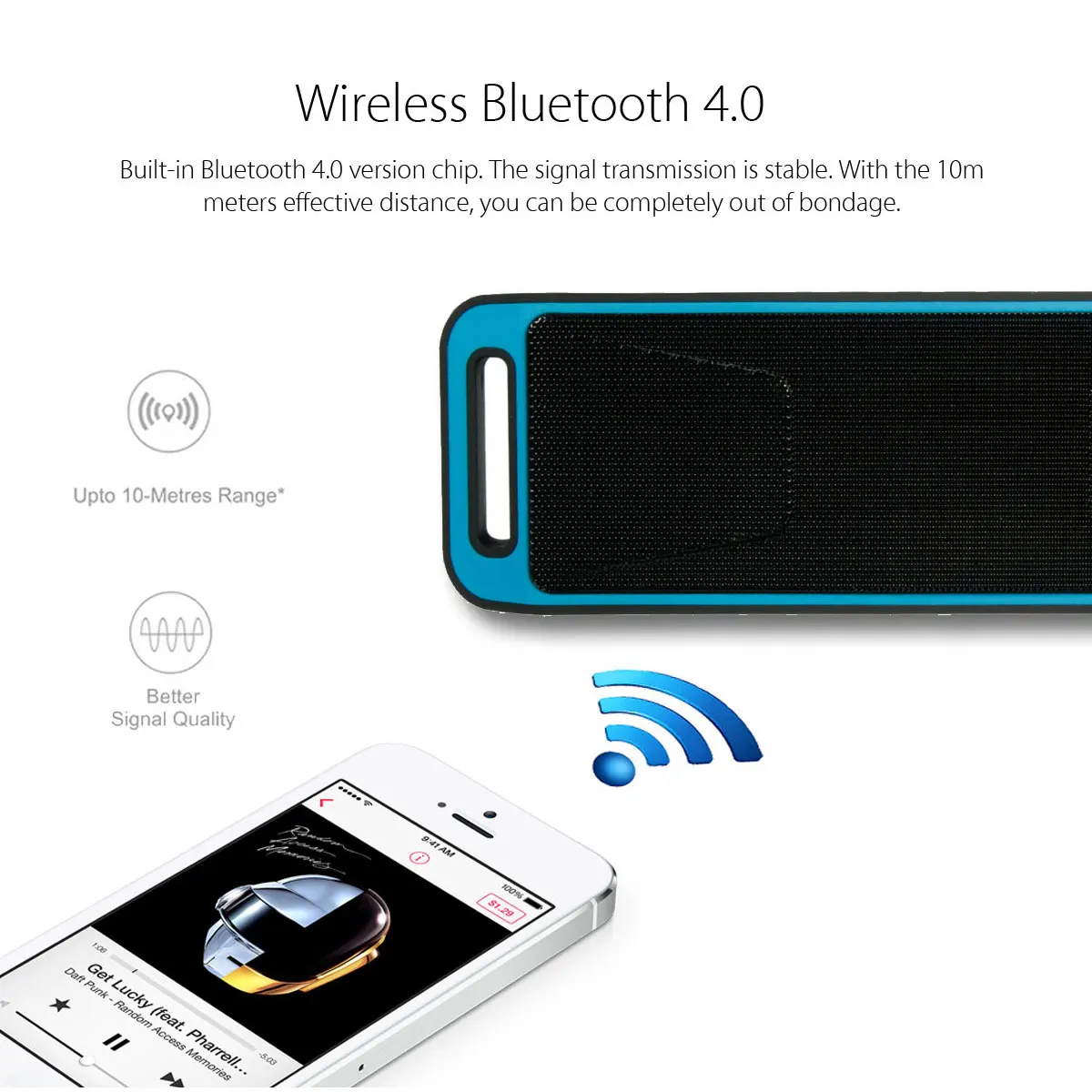 Мини bluetooth динамик беспроводной портативный стерео звук 10 Вт сабвуфер MP3 музыка аудио AUX с микрофоном для Android