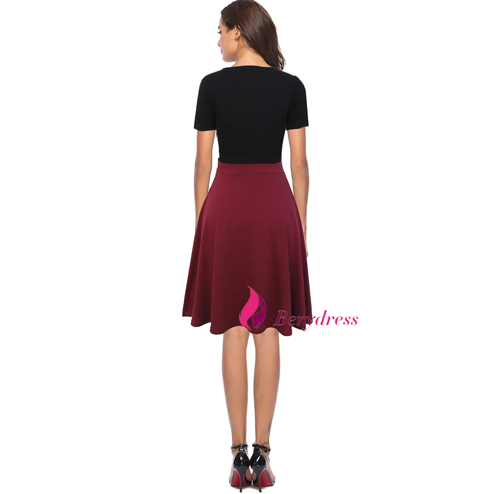 burgundy dress back