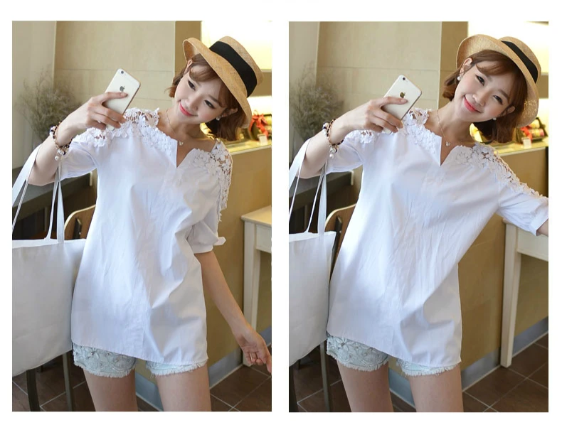 เสื้อเชิ้ตไซส์ใหญ่ ผู้หญิง ราคาถูก เสื้อเชิ้ต คนอ้วน แบรนด์นอก เสื้อเชิ้ตสีขาว สีดำ แฟชั่น เก๋ๆ บาง เท่ๆ แบรนด์ แขนสั้น ผู้หญิง ไซส์ใหญ่ เสื้อเชิ้ตคนอ้วน