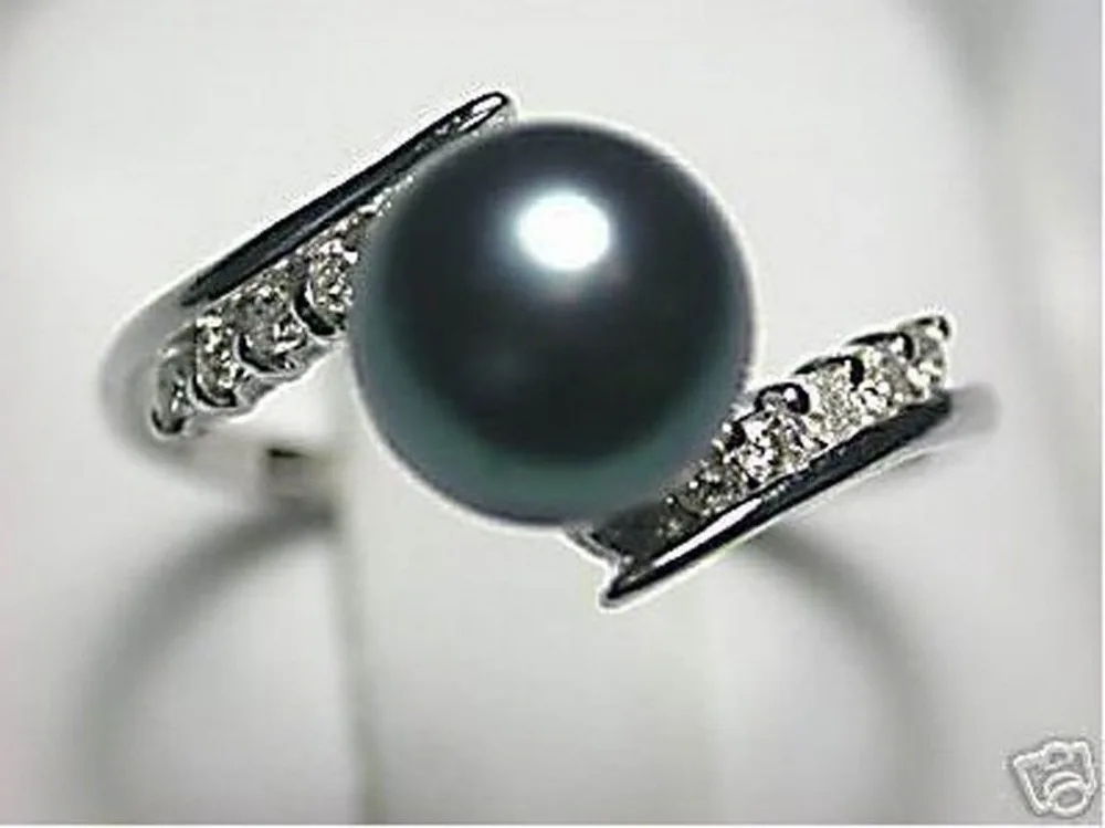 

STUNNING STYLISH TAHITIAN BLACK PEARL RING SIZE 7-9# 34F6T