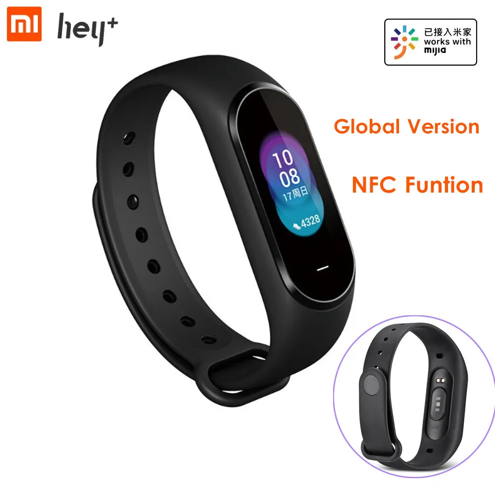 

Global Version Xiaomi Hey Plus Smart Wristband 0.95'' AMOLED Color Screen NFC Bluetooth 5ATM Heart Rate Monitor Smart Bracelet