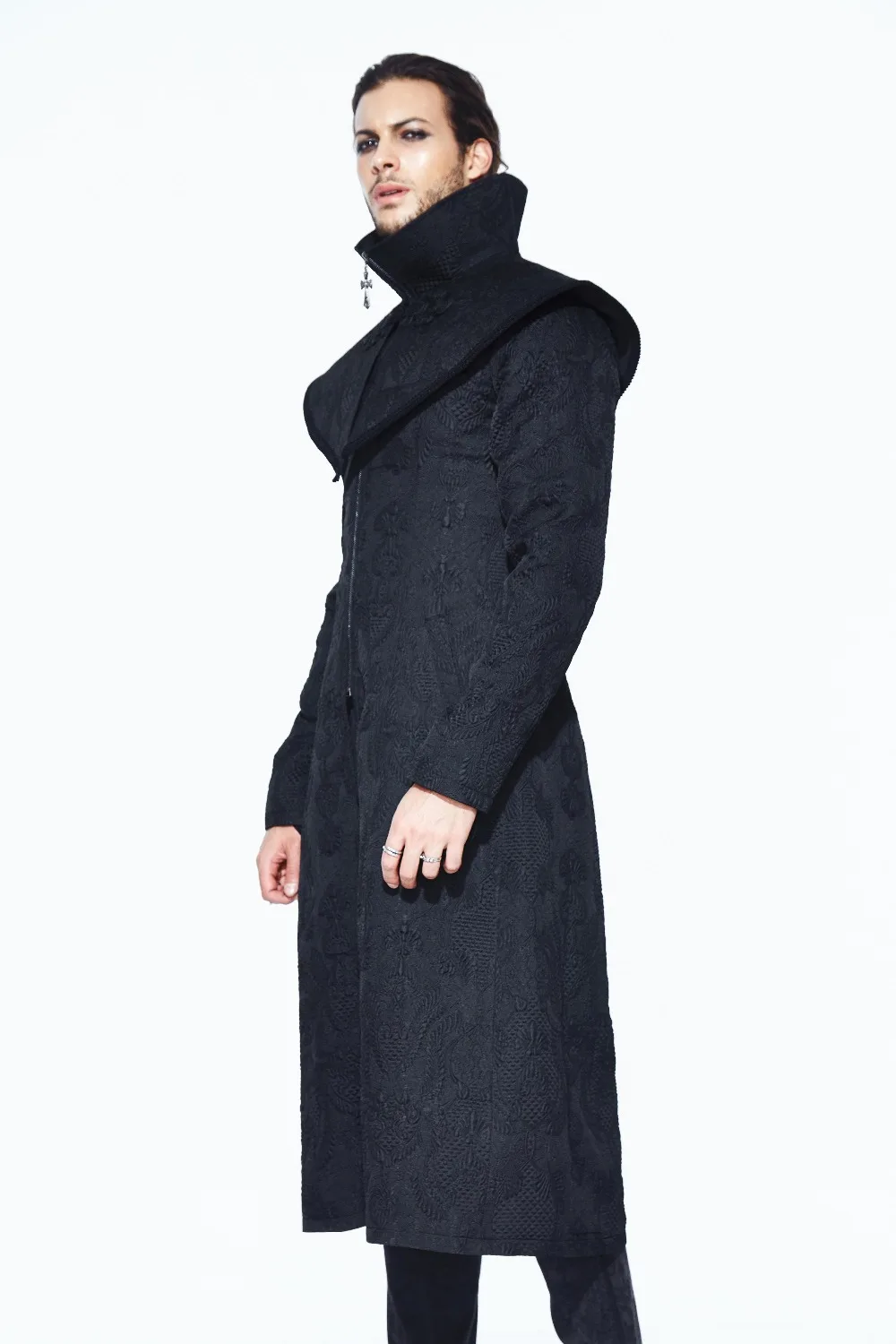 Стимпанк для мужчин пальто черный Винтаж рукава Съемная длинные пальто суд дворец косплэй