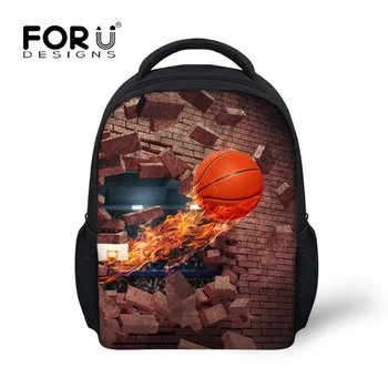 

FORUDESIGNS Fire Basket-ball Pattern Baby Boys Preschool Bags Little Children's Backpacks Kindergarten School Bags Kids Satchel