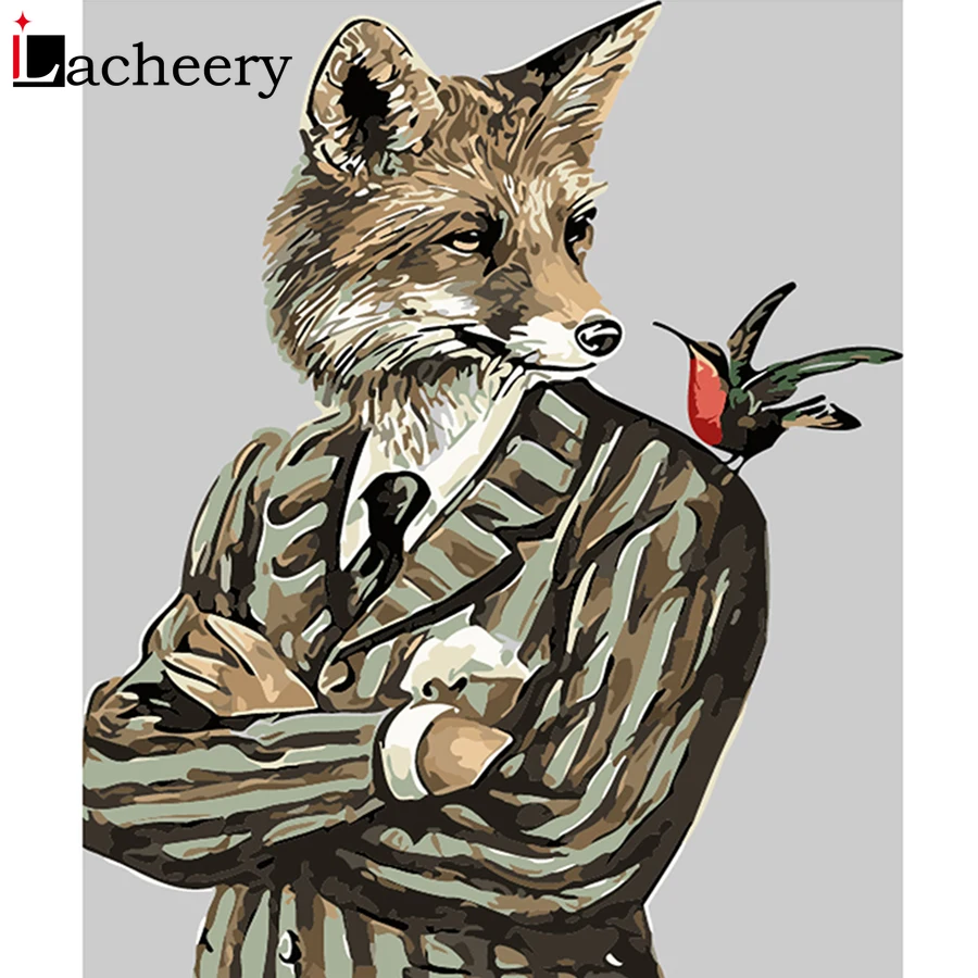 

DIY Oil Paintings By Numbers Gentle Fox Wall Pictures for Living Room Drawing Coloring by Numbers Canvas Painting Decor Posters