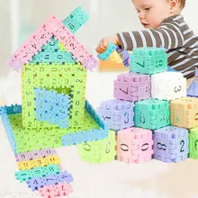 Квадратные цифровые строительные блоки Обучающие Развивающие игрушки для детей DIY блоки конструктора