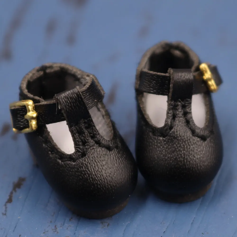 Винтажная обувь с круглым носком Blyth doll, размер можно выбрать для 1/6 Blyth, ICT, Pullip или 1/8 Middie - Цвет: black