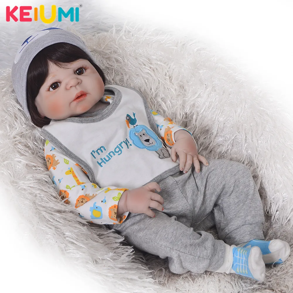 

Wholesale 23'' Reborn Baby Dolls Full Silicone Body Vinyl Realistic 57 cm Babies Reborn For Kids Playmates Gift Toys