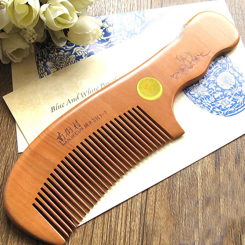 

Natural Peach Wood Combs Close Teeth Anti-stat Head Massage Hair Care Wooden Styling Tool Hairbrush Beauty Accessories Hair Comb