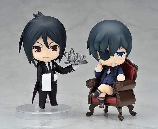 Huong Figura 10 см Nendoroid Carino Q versione Черный Дворецкий Ciel Phantomhive ПВХ Мобильный экшн фигурка