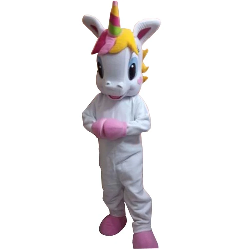Unicorn White Pony Horse Adult Mascot Costume Halloween Birthday Party Girls NEW