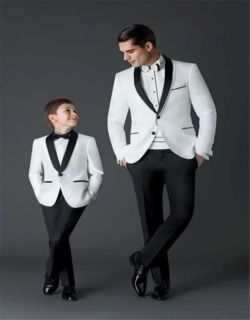 

new wedding suits for white Boy tuxedos shawl lapel boys suits children suit slim fit two button jacket+pants