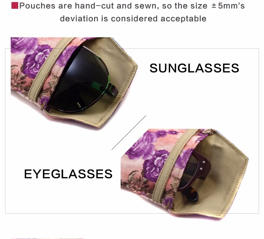 Новая горячая Мягкая тканевая сумка Солнцезащитные очки футляр для очков фиолетовый розовый цветок очки Аксессуары для мобильных телефонов сумка BDH06