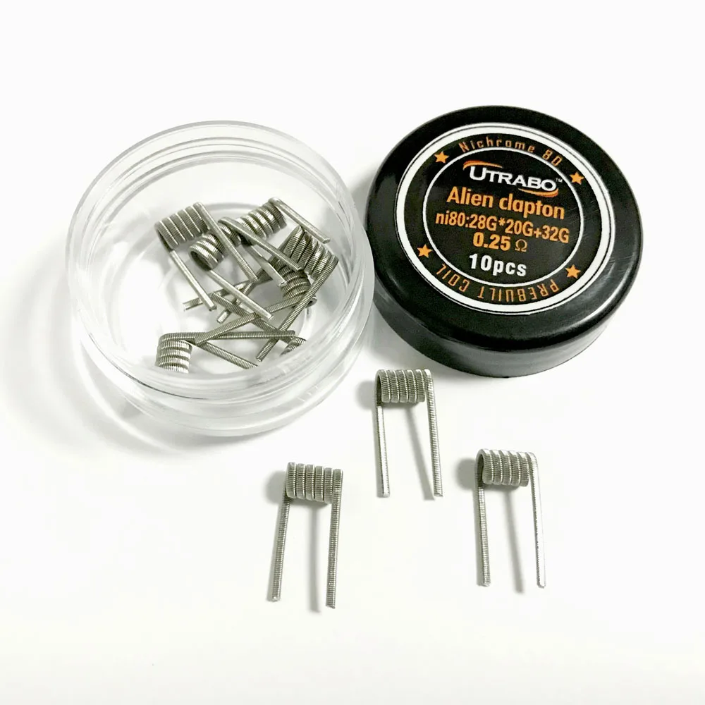 

Premade Coil Ni80 Alien Clapton Coils 10pcs 0.25ohm for RDA Vapers E cigarette Accessory Vape Rda Coil